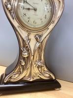 Art Nouveau Silver Fronted Balloon Mantel Clock