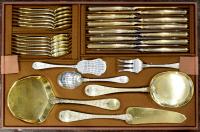 French Silver and Silver-gilt Cutlery Service for 24 people