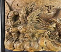 A framed oak panel depicting Jupiter. Flemish, mid 17th century
