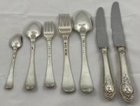 Carrington shield Georgian silver cutlery flatware set