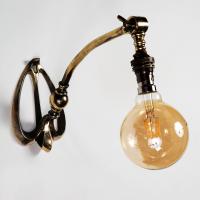 Articulated Brass Wall or Desk Light Attributed to W.A.S Benson