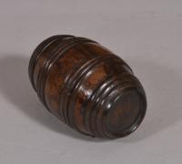 S/4119 Antique Treen 19th Century Olive Wood Match Holder