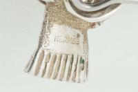 Vintage Hermès Paris Tied Ribbon Clip Earrings in Silver & 18 Karat Gold, French circa 1960