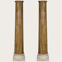 Rare Pair of Grand Tour Marble Columns