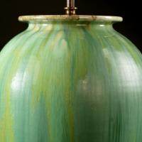 A Midcentury Green Drip Glaze Lamp