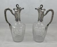 Pair of French silver claret jugs Risler and Carre
