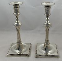 John Carter Georgian silver candlesticks 1773