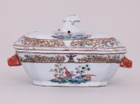 Chinese Famille Rose Export Armorial Sauce Tureen and Cover