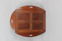 Nineteenth century mahogany oval drop-side Butler's tray