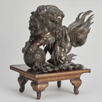  Japanese Meiji period bronze of a Lion Dog