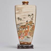 square form Japanese satsuma vase