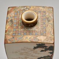 square form Japanese satsuma vase