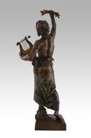Bronze sculpture of the poet Tyrtee or Tyrtaeus by Emile Laporte