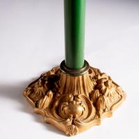 A 19th Century Green Leather and Ormolu Lamp