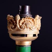 A 19th Century Green Leather and Ormolu Lamp