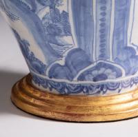 A 17th Century Blue and White Delft Vase as a Lamp