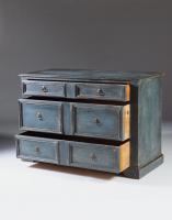 A Pair of Blue Painted Commodes