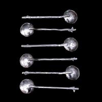  Japanese Meiji art nouveau silver tea spoons