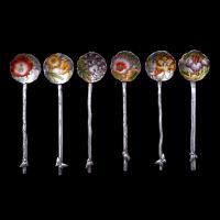  Japanese Meiji art nouveau silver tea spoons