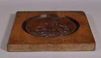 S/4147 Antique Treen 19th Century Fruitwood Gingerbread or Biscuit Mould