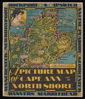 Pictorial Map of Cape Ann and the North Shore on Coastal Massachusetts