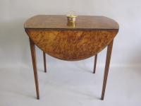 A REFINED 18TH CENTURY HEPPLEWHITE YEW-WOOD OVAL PEMBROKE TABLE, GEORGE III, CIRCA 1780