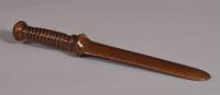 S/4161 Antique Treen 19th Century Yew Wood Page Turner