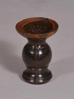 S/4173 Antique Treen 18th Century Lignum Vitae Pounce Pot