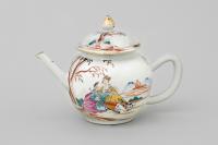 A Chinese Famille Rose European-Subject Teapot And Cover