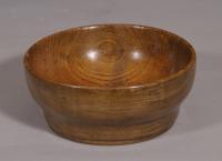 S/4176 Antique Treen 19th Century Ash Broth Bowl