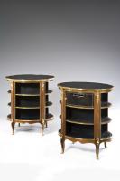 A pair of Napoleon III kingwood freestanding open bookcases