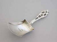 Victorian Silver Caddy Spoon With Gothic Style Pierced Handle