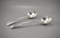 sterling silver fiddle thread and shell gravy ladles
