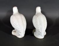 Chinese Export Porcelain Blanc de Chine Figures of Quail, 19h Century