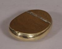 S/4189 Antique 19th Century Brass Pocket Snuff Box