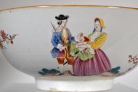 Chinese Export Porcelain European-subject Punch Bowl, Sailor's Farewell and Return Bowl with Royal Navy Ship, Circa 1765-75