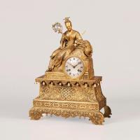 French Antique Gilt Bronze Mantle Clock