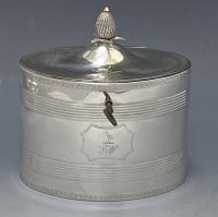 Henry Chawner silver tea caddy Georgian 1789