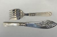 Walker and Hall mother of pearl fish servers 1877