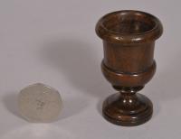 S/4201 Antique Treen 19th Century Walnut Quails Egg Cup