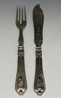 Art Nouveau silver fish knives and forks eaters Wilkens