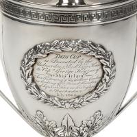 George III Lloyds Patriotic Fund silver and silver gilt vase and cover by Samuel Hennell