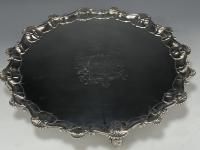 Ebenezer Coker Georgian silver salver 1758