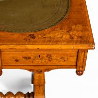 Victorian walnut marquetry writing table