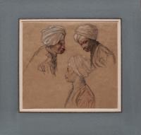 Three studies of a man wearing a turban, Sir William Rothenstein (1872-1945)