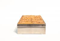 Silver Plated Box With Bamboo Inlaid Lid