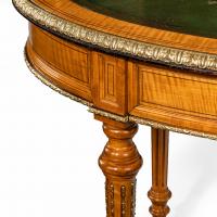 Victorian freestanding oval satinwood desk