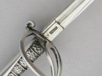 Victorian Novelty Silver Officers Dress Sword Letter Opener