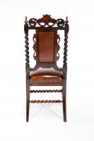 19th Century Rosewood Leather Side Chair
