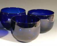 Set of Six Late Georgian Blue Glass Finger Bowls, Circa 1810-30